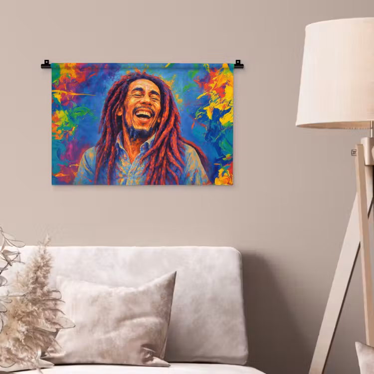Wandkleed - Regenboogkleuren - Man - schilderij — 2