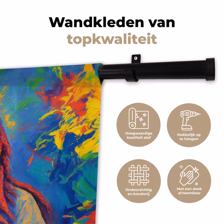 Wandkleed - Regenboogkleuren - Man - schilderij — 3