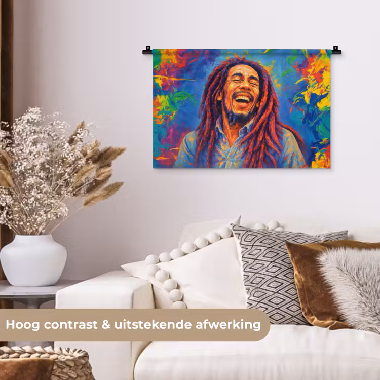 Wandkleed - Regenboogkleuren - Man - schilderij — 4