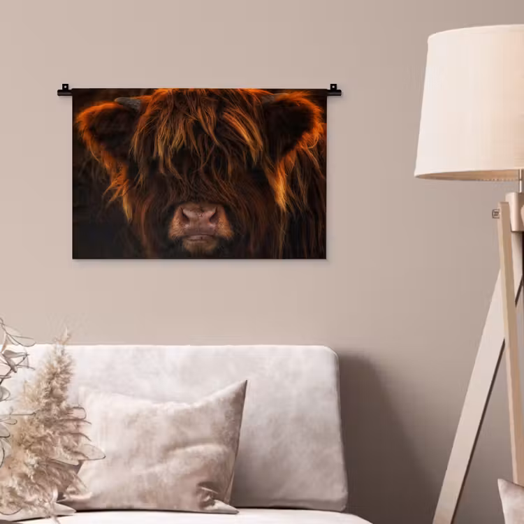 Wandkleed - Schotse Hooglander - Koe - Portret - Dieren — 2
