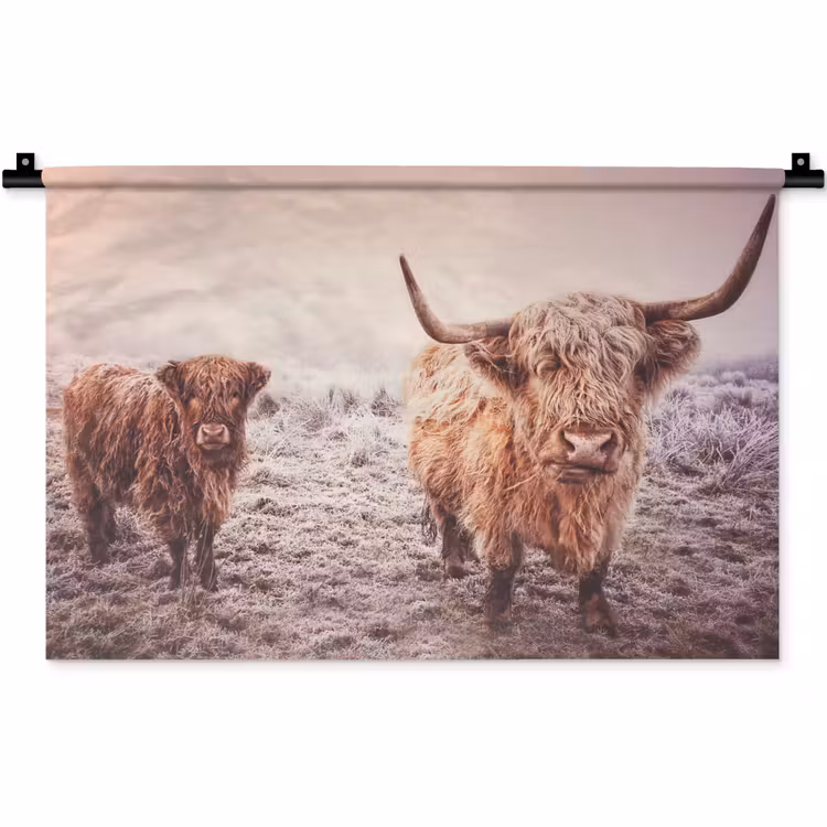 Wandkleed - Schotse hooglanders - Licht - Lucht - Natuur — 1