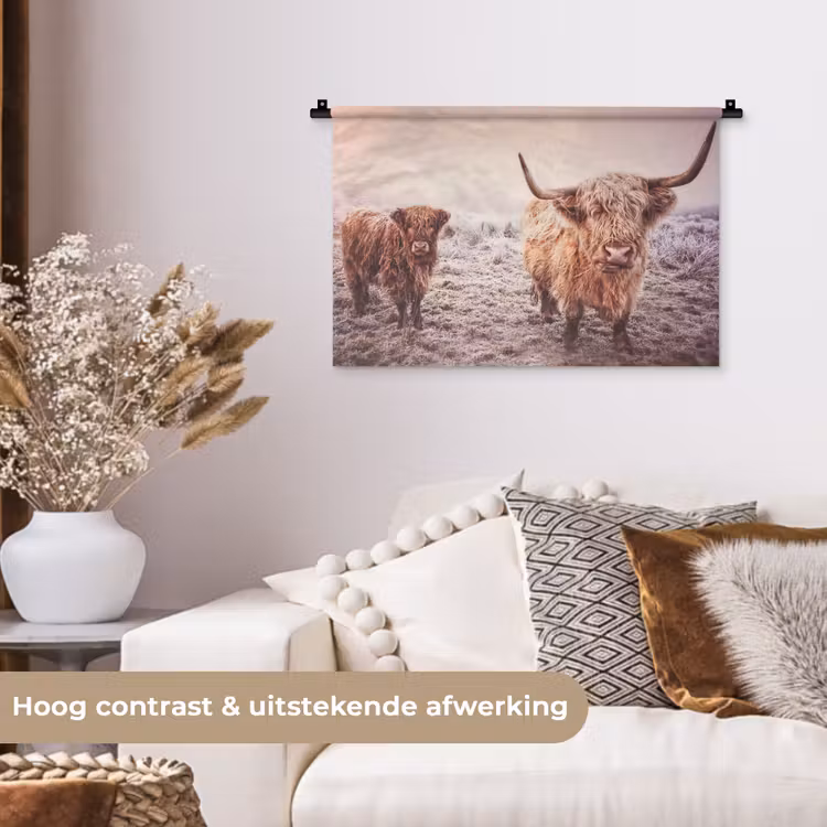 Wandkleed - Schotse hooglanders - Licht - Lucht - Natuur — 4