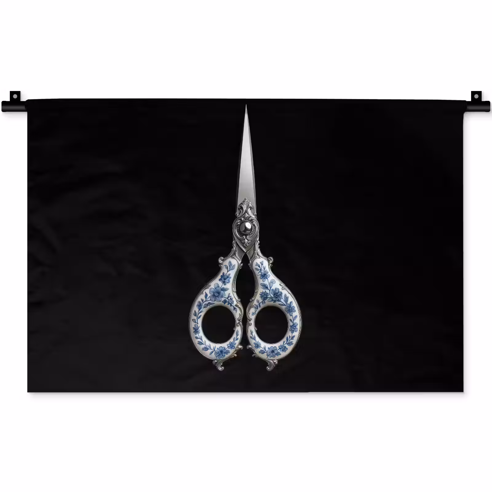 Wandkleed - Schaar - Delfts blauw - Zwart — 1