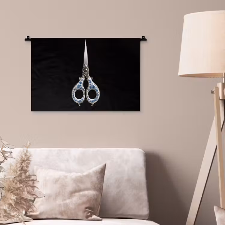 Wandkleed - Schaar - Delfts blauw - Zwart — 2