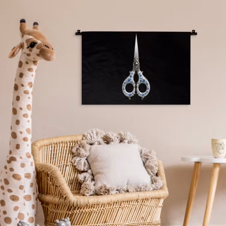 Wandkleed - Schaar - Delfts blauw - Zwart — 5