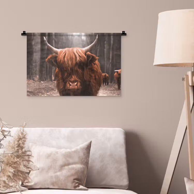 Wandkleed - Schotse hooglander - Bos - Koe - Dieren - Natuur — 2