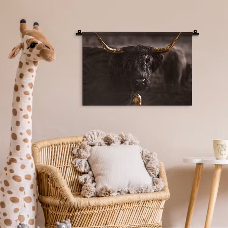 Wandkleed - Schotse hooglander - Goud - Koebel - Hoorns - Dieren — 5