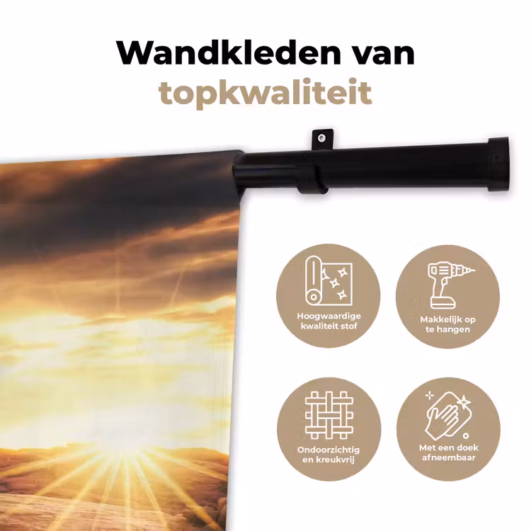 Wandkleed - Schotse hooglander - Zon - Horizon - Koe - Dieren — 3