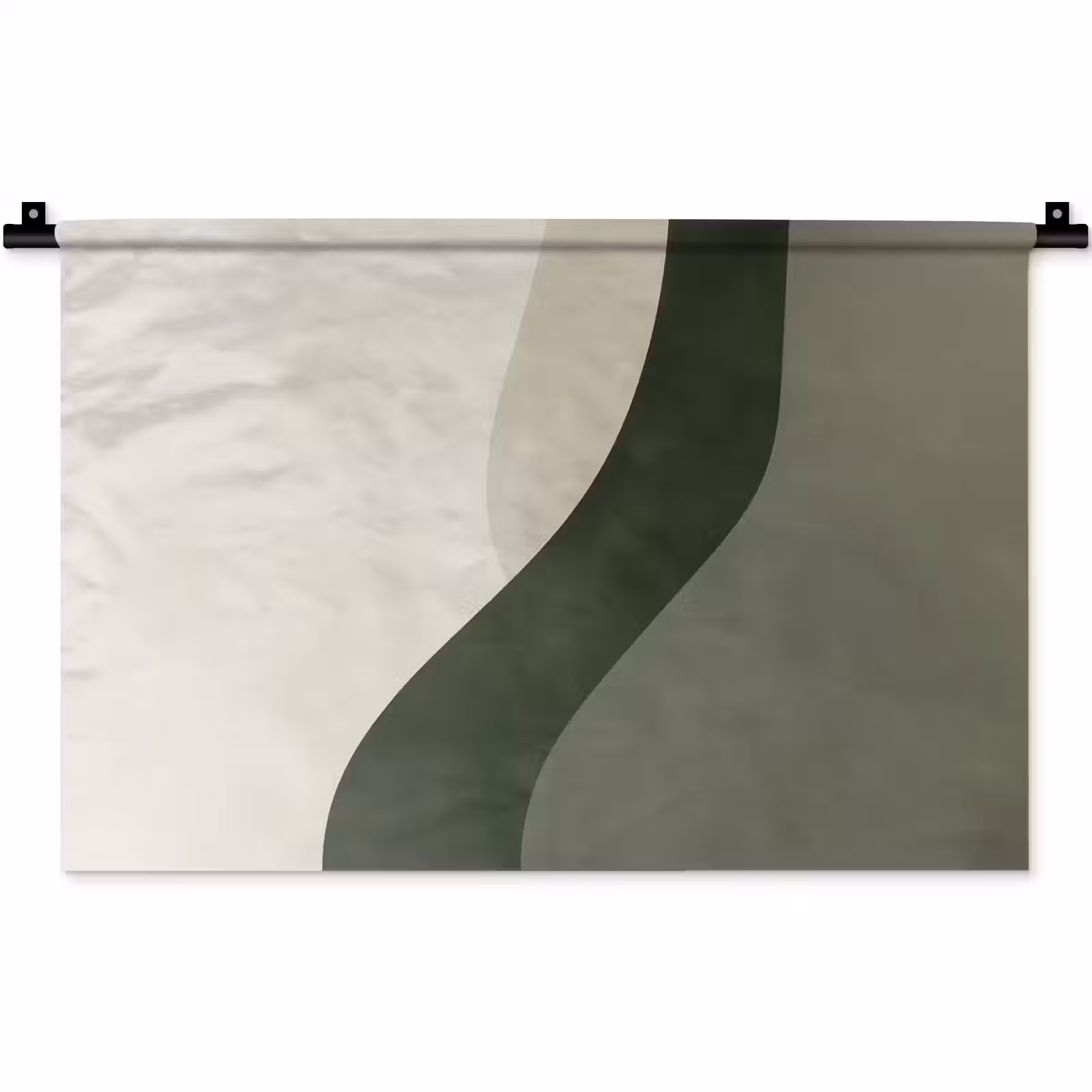 Wandkleed - Japandi - Groen - Abstract - Modern — 1