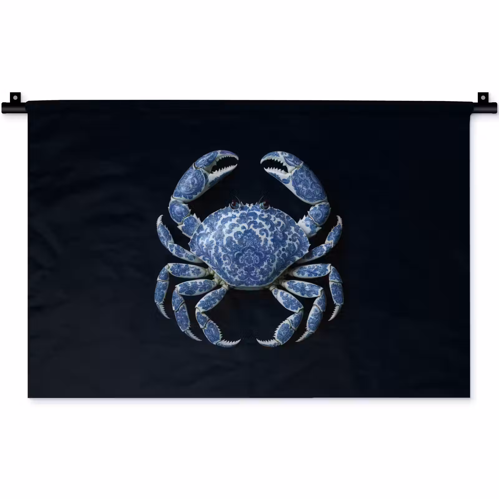 Wandkleed - Krab - Delfts blauw - Dieren — 1