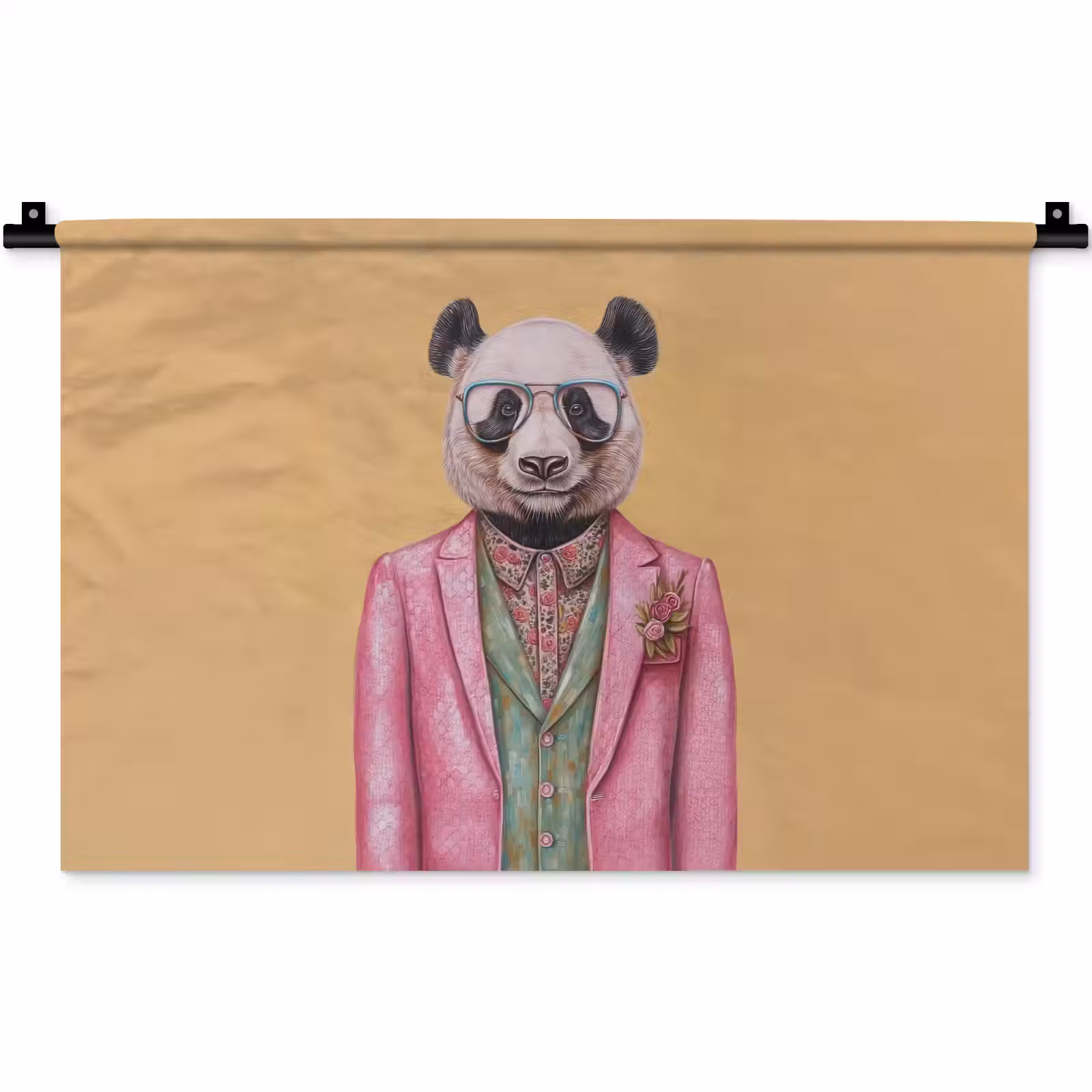 Wandkleed - Panda - Pak - Zonnebril - Blauw — 1