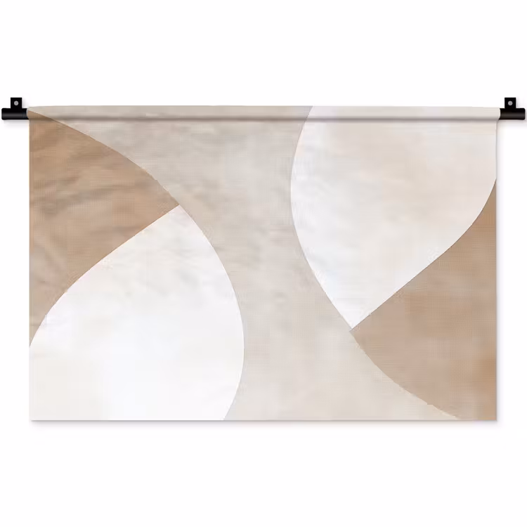Wandkleed - Bruin - Japandi - Abstract — 1