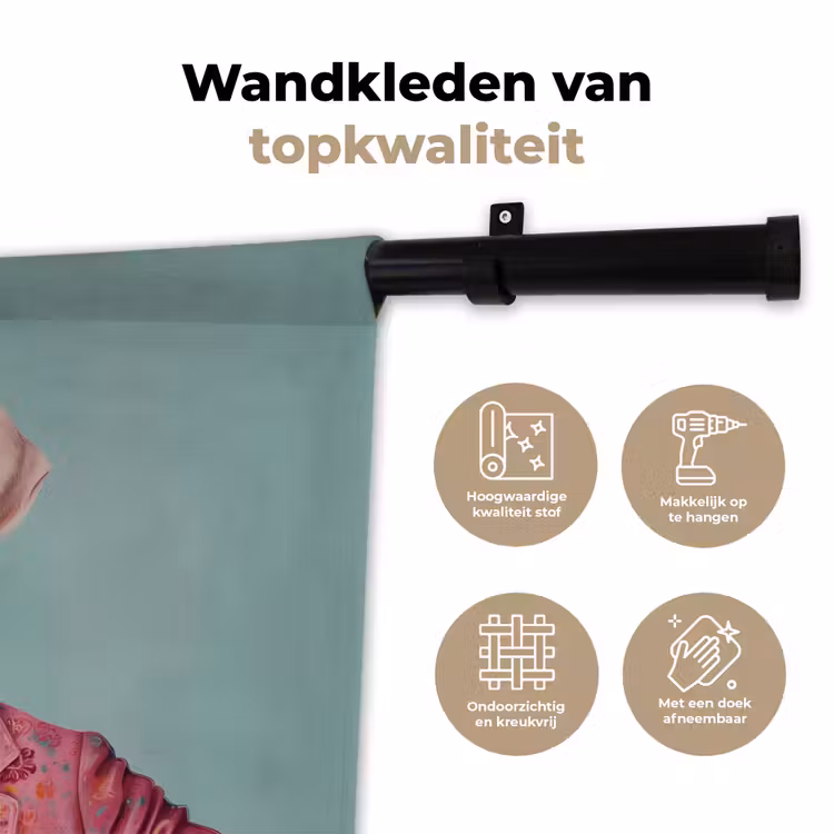 Wandkleed - Hond - Overhemd - Bloemen - Bril — 3
