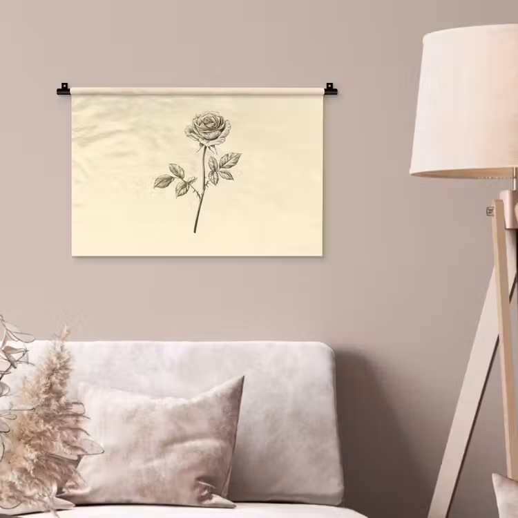 Wandkleed - Illustratie - Zwart - Roos — 2