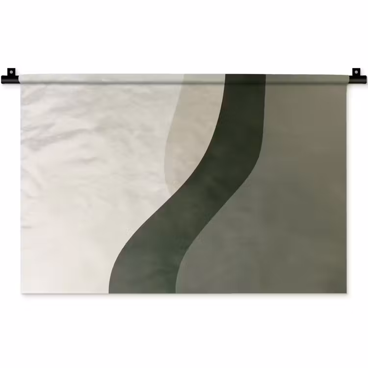 Wandkleed - Japandi - Groen - Abstract - Modern — 1