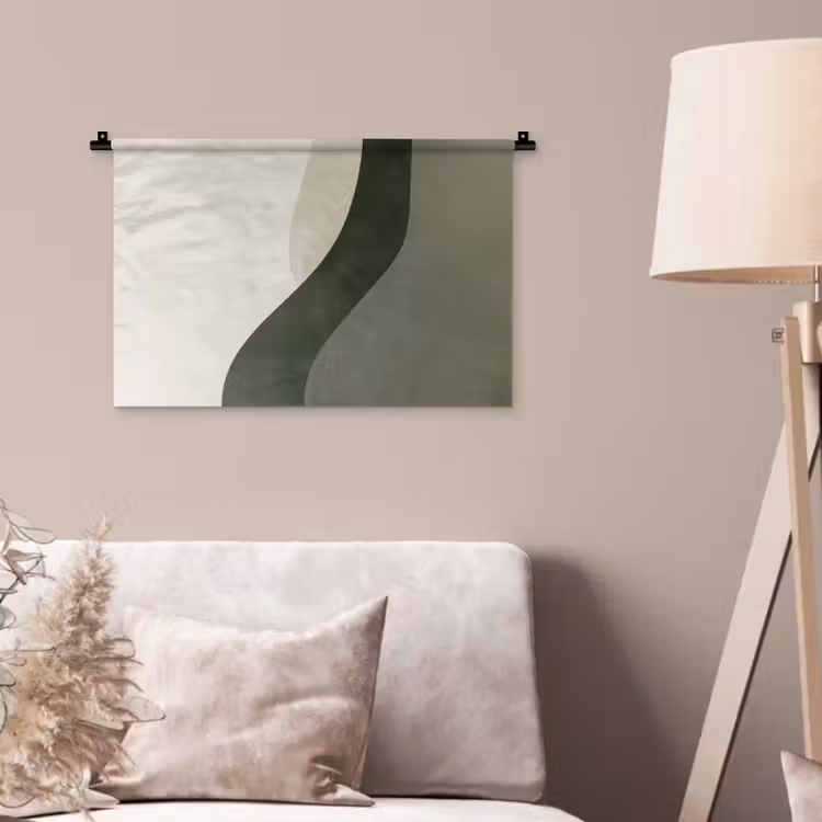 Wandkleed - Japandi - Groen - Abstract - Modern — 2