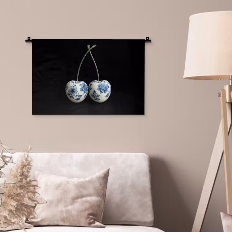 Wandkleed - Kersen - Delfts blauw - Fruit — 2