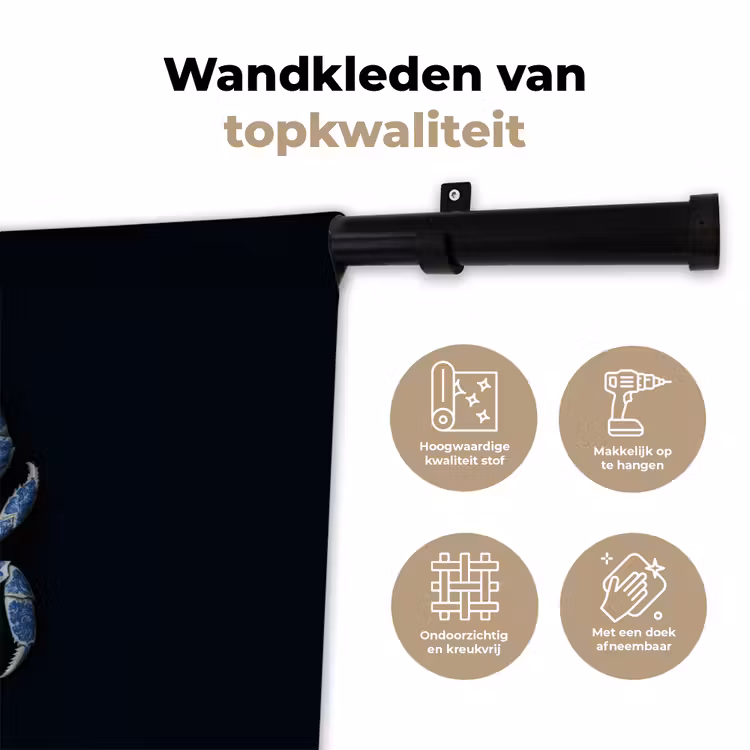 Wandkleed - Krab - Delfts blauw - Dieren — 3