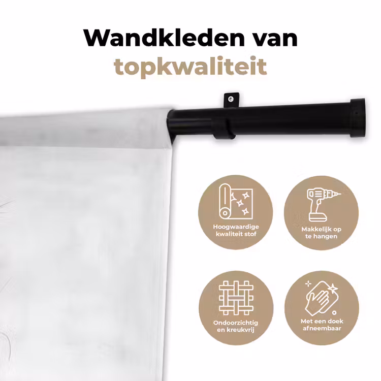 Wandkleed - Minimalistisch - Stelen - Wit — 3