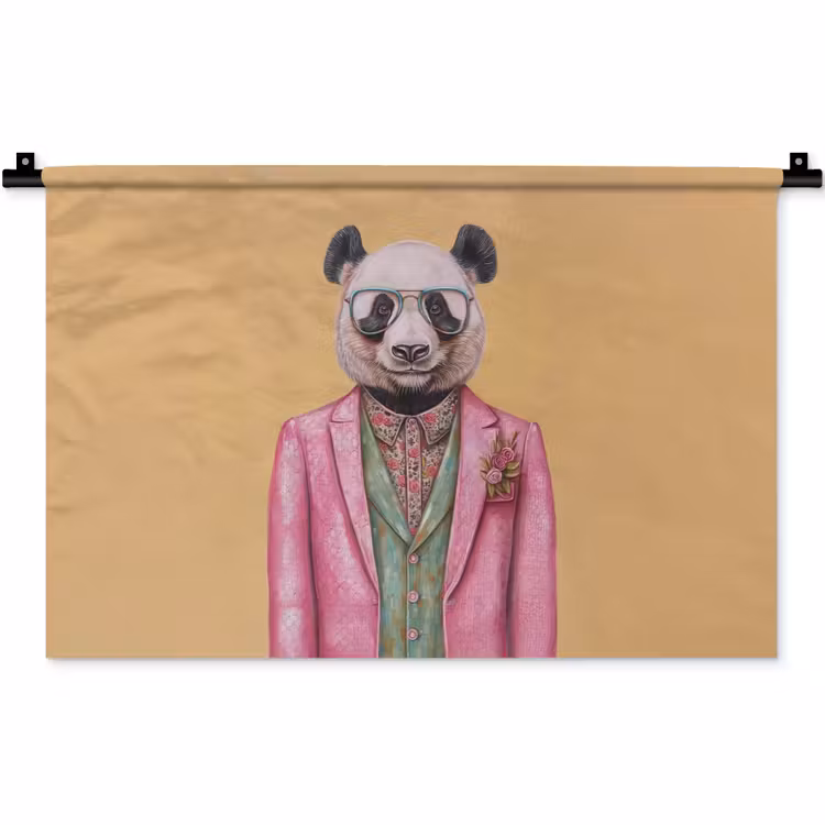 Wandkleed - Panda - Pak - Zonnebril - Blauw — 1