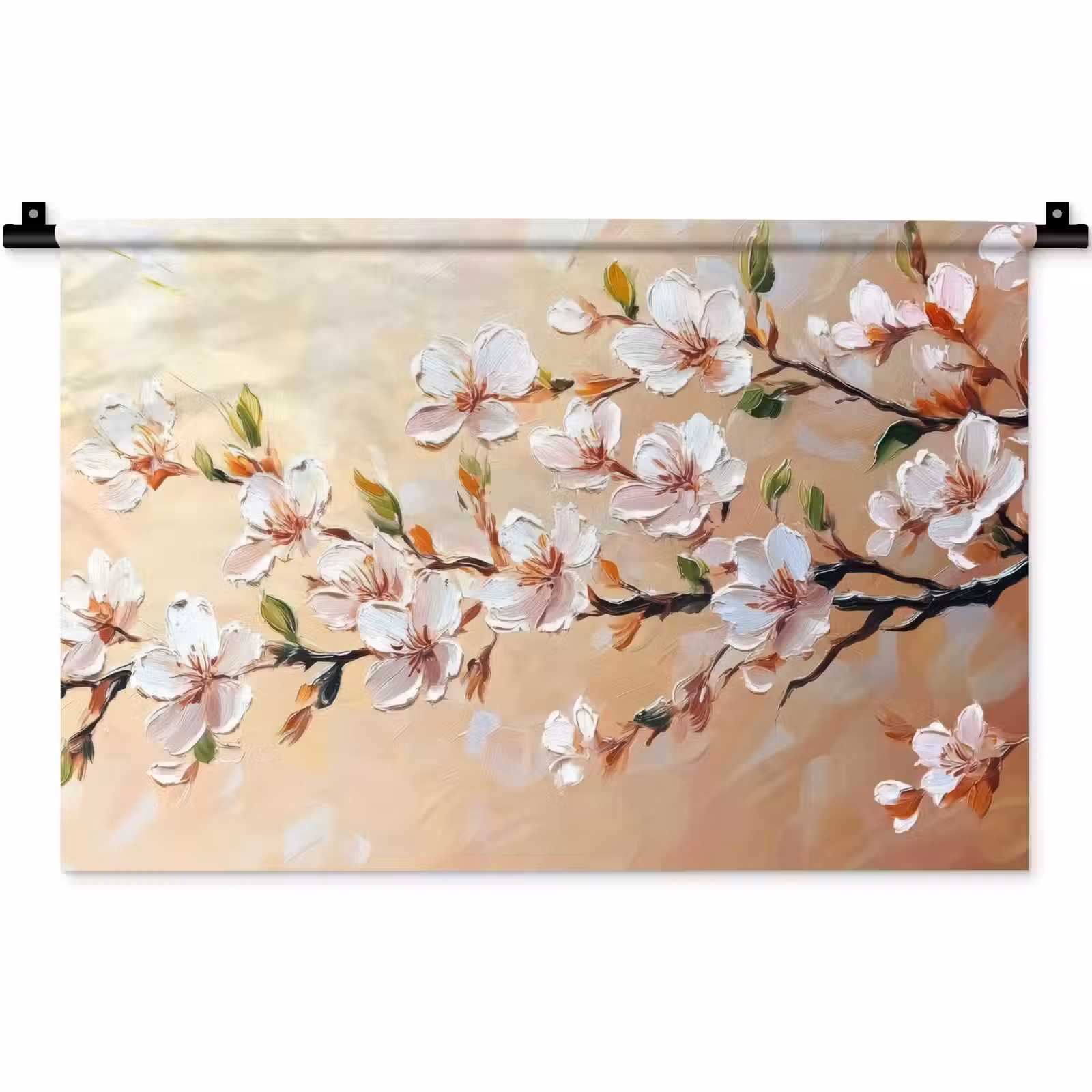 Wandkleed - Bloesemtakken - Schilderachtig - Roze — 1