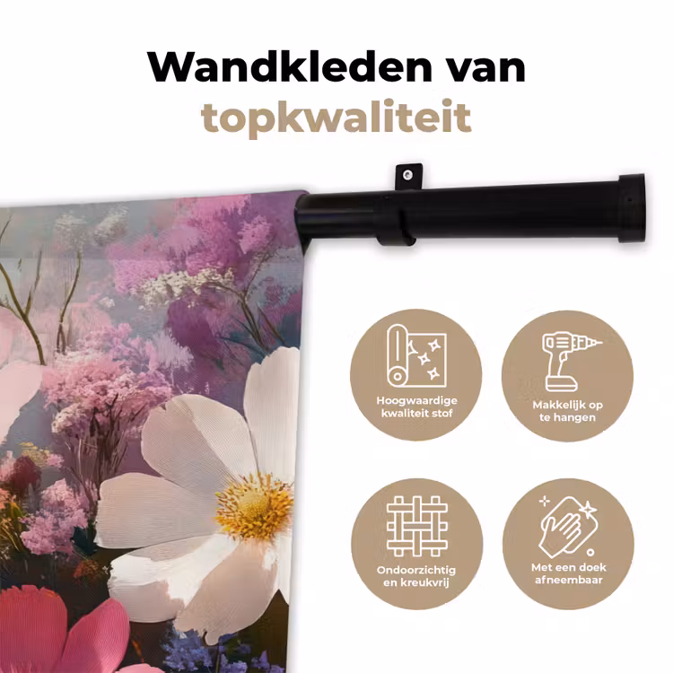 Wandkleed - Bloemen - Kleurrijk - Bloei — 3