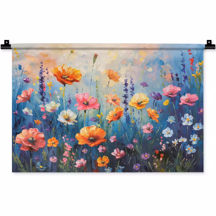 Wandkleed - Bloemen - Natuur - Waterverf - Kunst — 1