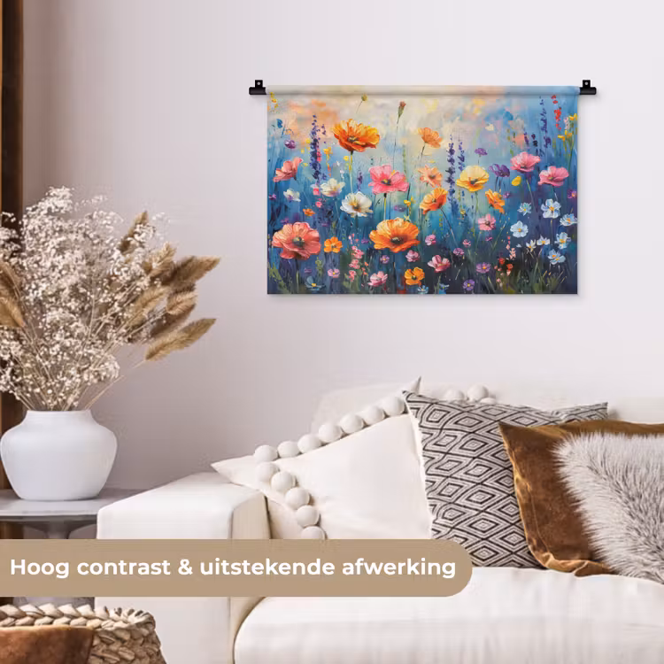 Wandkleed - Bloemen - Natuur - Waterverf - Kunst — 4