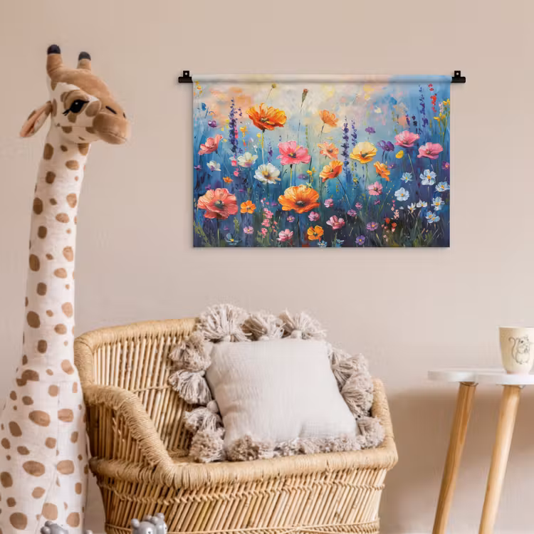 Wandkleed - Bloemen - Natuur - Waterverf - Kunst — 5