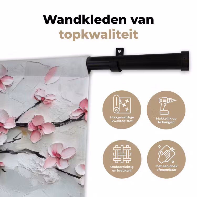 Wandkleed - Bloesem - Kunstzinnig - Roze - Sakura — 3