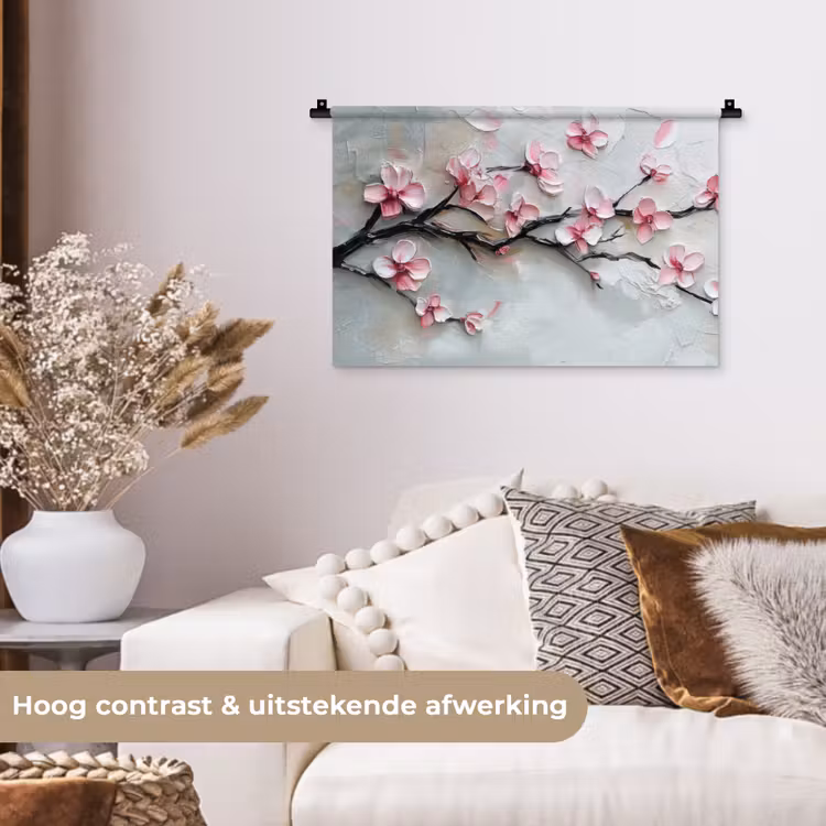 Wandkleed - Bloesem - Kunstzinnig - Roze - Sakura — 4