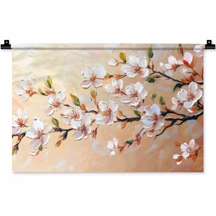 Wandkleed - Bloesemtakken - Schilderachtig - Roze — 1
