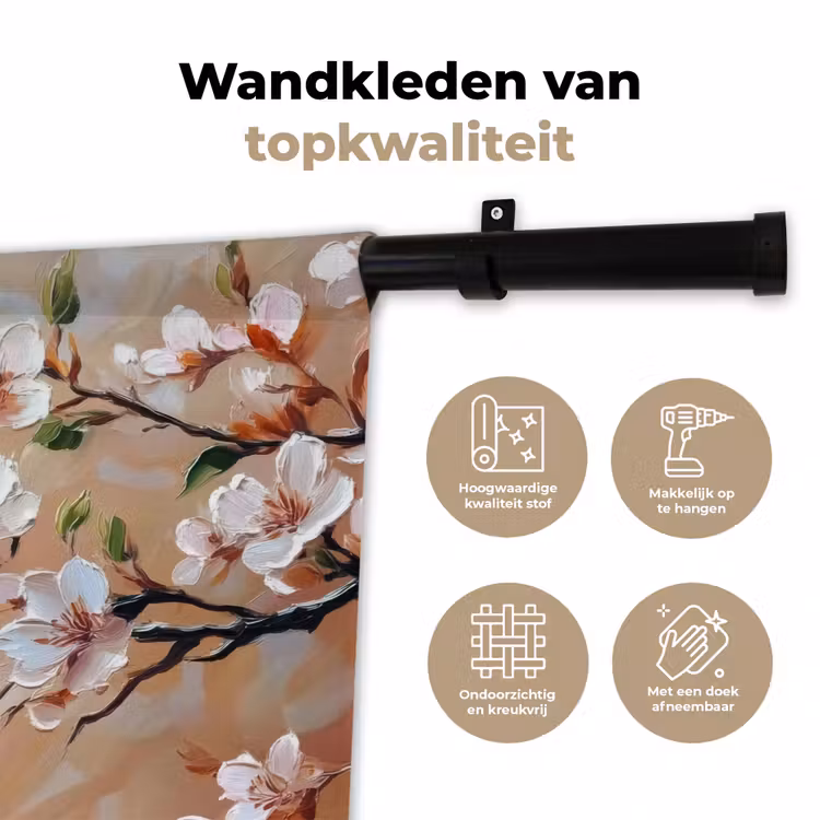 Wandkleed - Bloesemtakken - Schilderachtig - Roze — 3