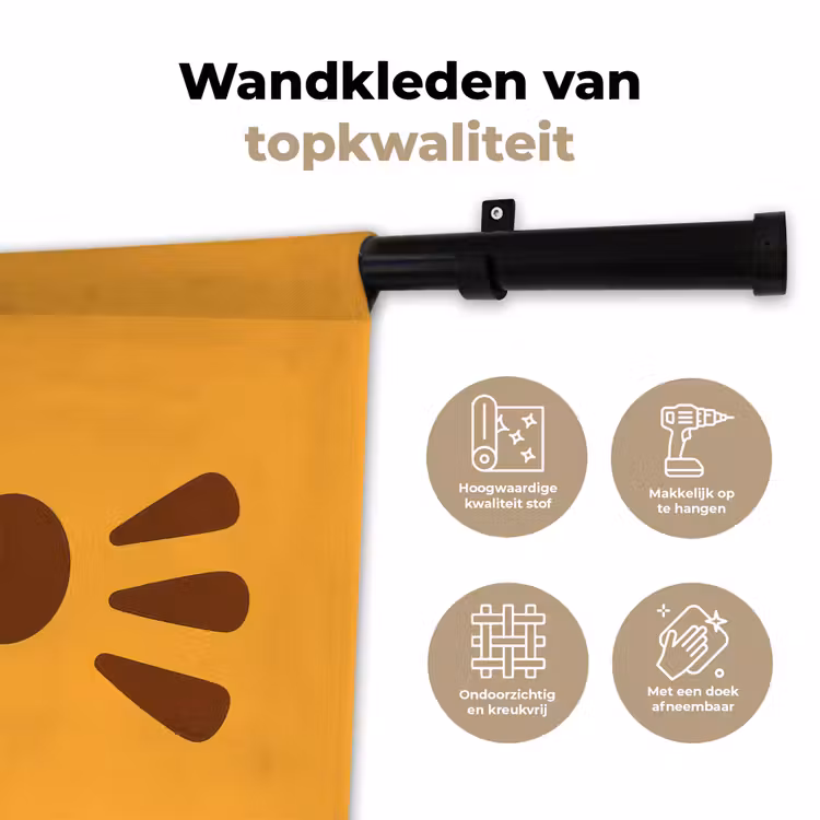 Wandkleed - Kat - Simplistisch - Oranje - Vrolijk — 3
