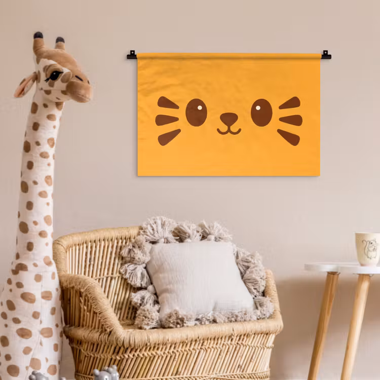 Wandkleed - Kat - Simplistisch - Oranje - Vrolijk — 5