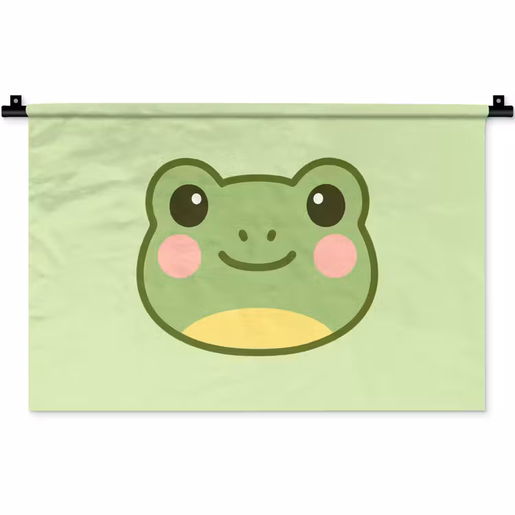 Wandkleed - Kikker - Groen - Vriendelijkheid — 1