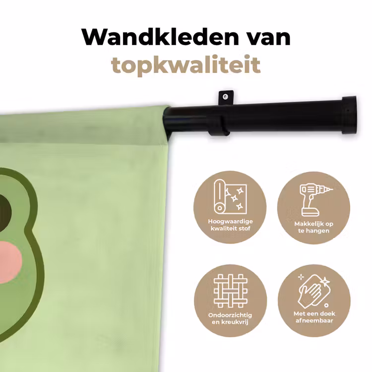 Wandkleed - Kikker - Groen - Vriendelijkheid — 3