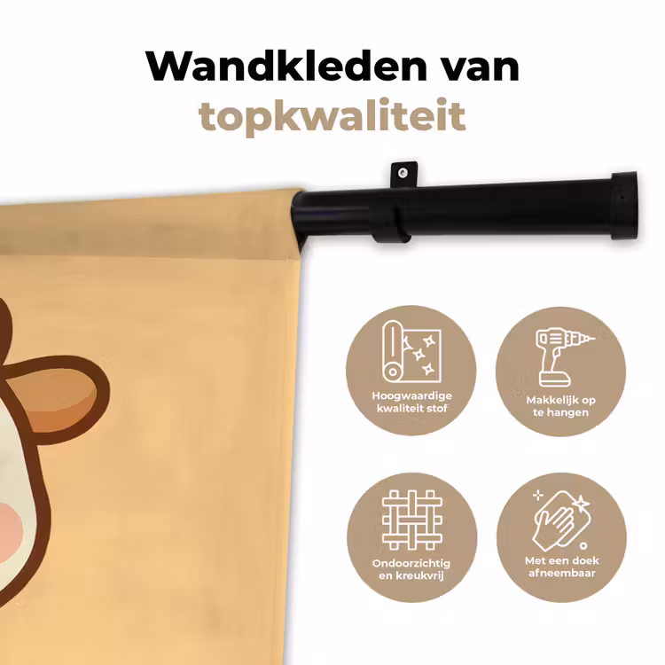 Wandkleed - Koe - Oranje - Cartoon — 3