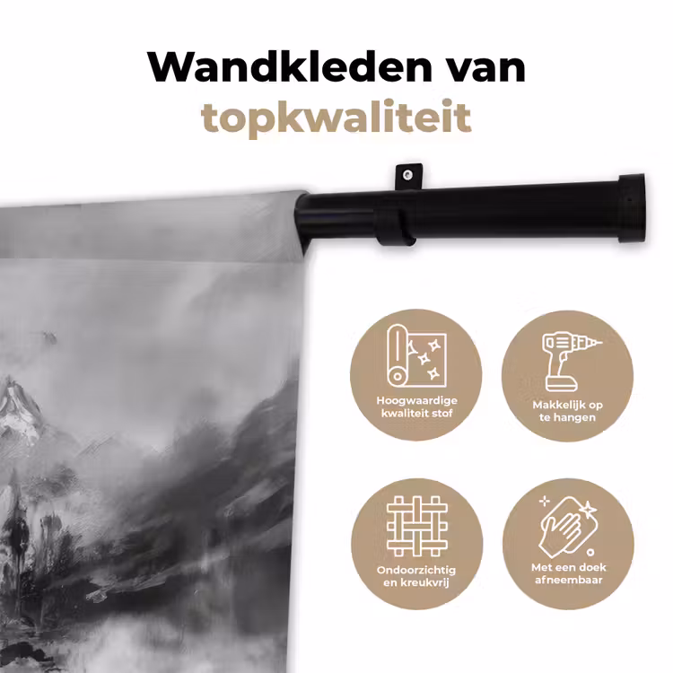Wandkleed - Krijger - Draak - Grijs — 3