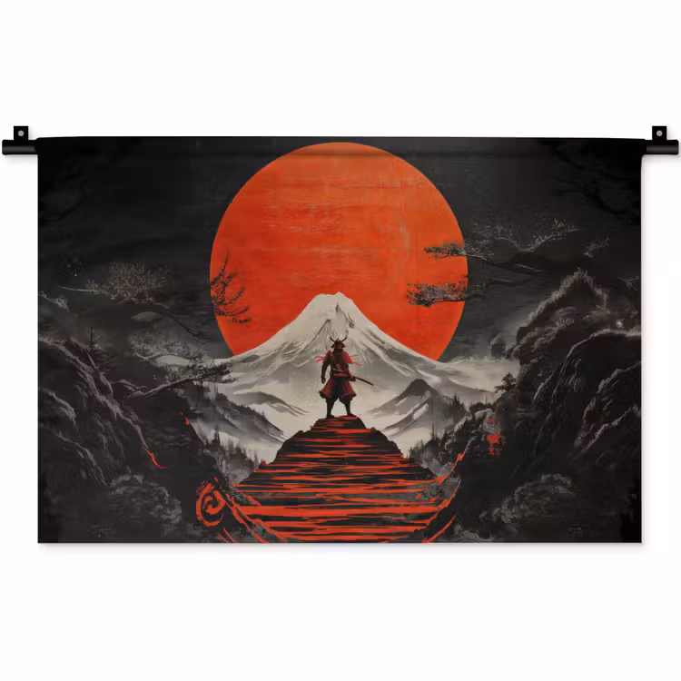 Wandkleed - Krijger - Rode trappen - Zon - Berg — 1
