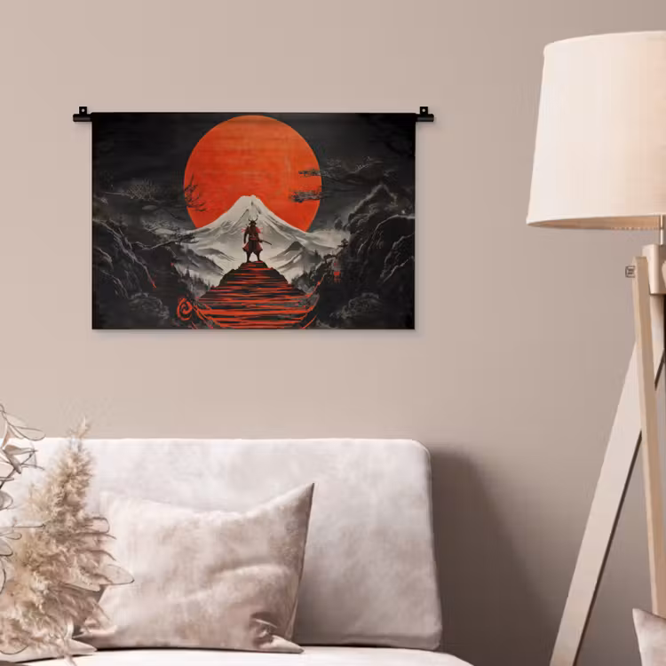Wandkleed - Krijger - Rode trappen - Zon - Berg — 2
