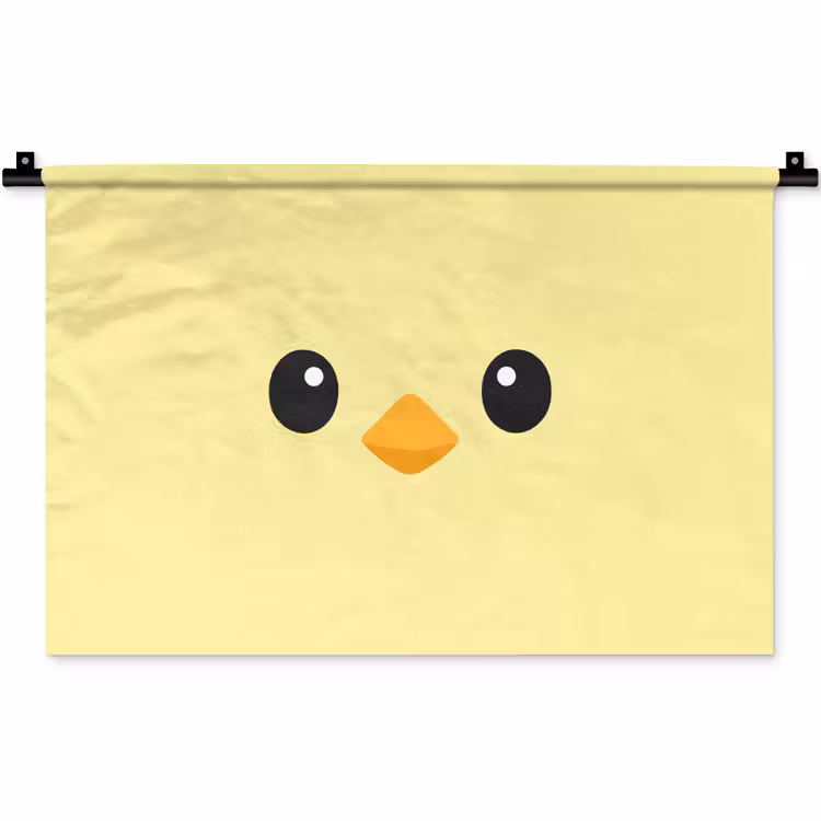 Wandkleed - Kuiken - Vrolijk - Geel - Minimalistisch — 1