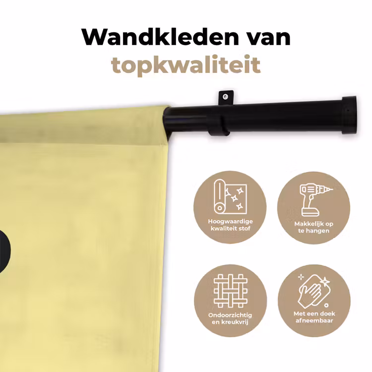 Wandkleed - Kuiken - Vrolijk - Geel - Minimalistisch — 3