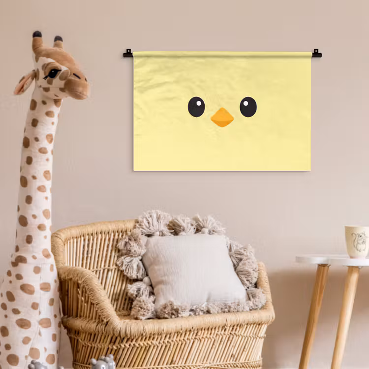Wandkleed - Kuiken - Vrolijk - Geel - Minimalistisch — 5