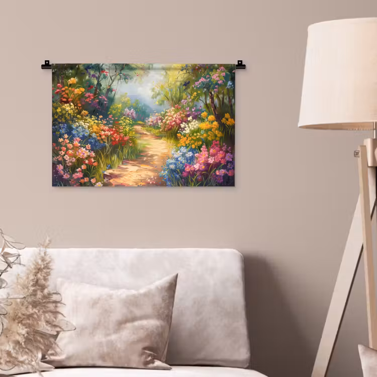 Wandkleed - Natuur - Landschap - Bloemen - Kleurrijk — 2