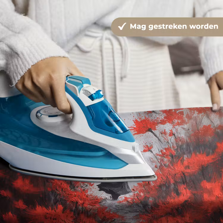 Wandkleed - Rode bloemen - mistig - Man — 6