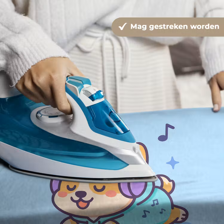 Wandkleed - Corgi - Koptelefoon - Blauw - Muzieknoten — 6