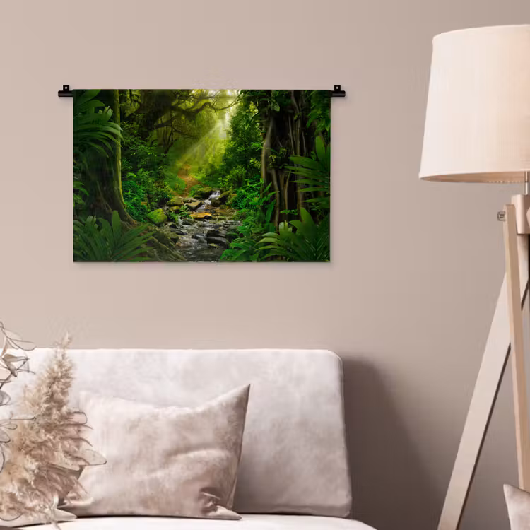 Wandkleed - Jungle - Water - Bladeren - Zon - Natuur — 2