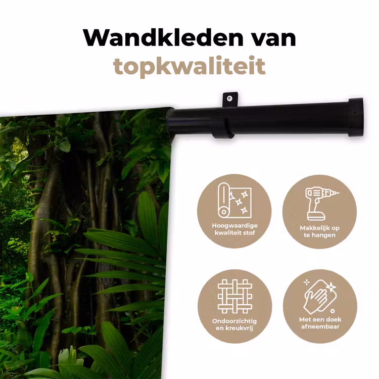 Wandkleed - Jungle - Water - Bladeren - Zon - Natuur — 3