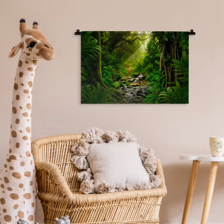 Wandkleed - Jungle - Water - Bladeren - Zon - Natuur — 5